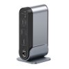 USB-C dokstacija - HDMI DP USB-A USB-C RJ45 PD PC SD TF 3,5 mm miniligzda - pelēka