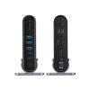 USB-C dokstacija - HDMI DP USB-A USB-C RJ45 PD PC SD TF 3,5 mm miniligzda - pelēka