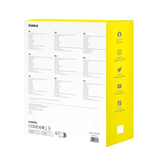 USB-C dokstacija - HDMI DP USB-A USB-C RJ45 PD PC SD TF 3,5 mm miniligzda - pelēka