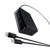 USB-A USB-C GaN 240W sienas lādētājs ar strāvas kabeli - melns