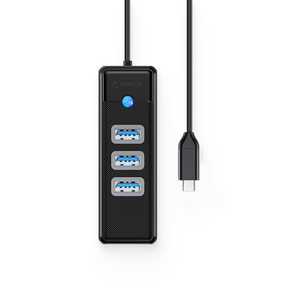 Sadalītājs ar centrmezglu 4 portu USB-C - USB-A RJ45 2.5G Ethernet 0.15 m - melns