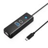 Sadalītājs ar centrmezglu, 3 portu USB-C - USB-A, USB-C RJ45, 2.5G Ethernet, 0.15 m, melns