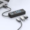 Centrmezgls 3 portu sadalītājs USB-A - USB-A USB-C 0,15 m - melns