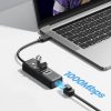 Sadalītājs HUB 4-portu USB-A - USB-A RJ45 2.5G Ethernet 0.15 m - melns