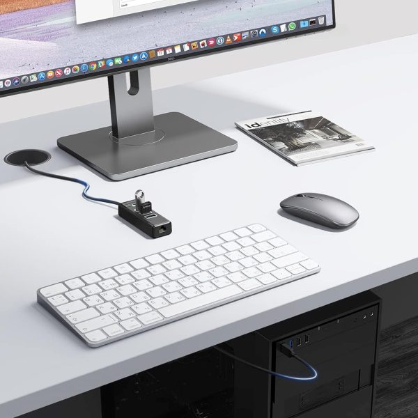 Sadalītājs HUB 4-portu USB-A - USB-A RJ45 2.5G Ethernet 1.8 m - melns