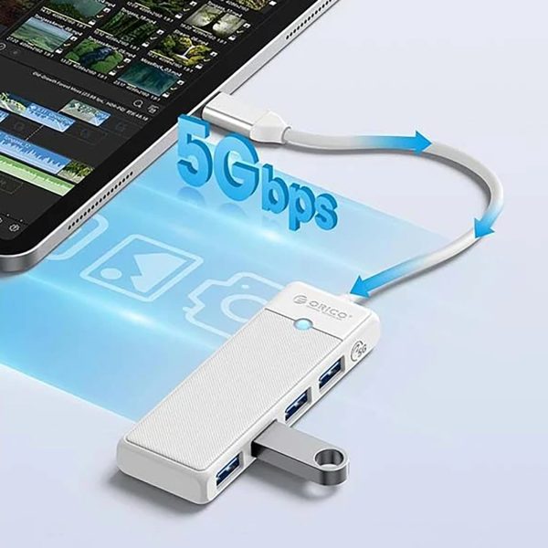 Centrmezgls 4 portu sadalītājs USB-C - USB-A 0,15 m - balts