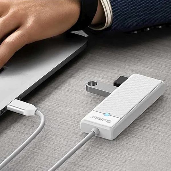 Centrmezgls 4 portu sadalītājs USB-C - USB-A 0,15 m - balts