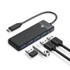 Centrmezgls 4 portu sadalītājs USB-C - USB-A 0,15 m - melns