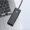 HUB adapteris 4 portu USB-C - USB-A SD karšu lasītājs microSD 1,8 m - melns