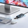 HUB adapteris 4 portu USB-C - USB-A SD karšu lasītājs microSD 1 m - melns