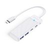 USB-C centrmezgla adapteris - USB-A USB-C ar uzlādi USB-C PD 100 W 0,15 m - balts