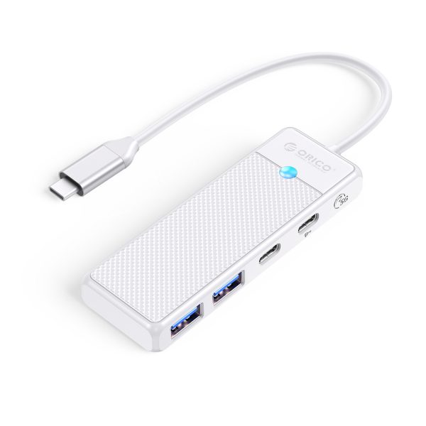 USB-C centrmezgla adapteris - USB-A USB-C ar uzlādi USB-C PD 100 W 0,15 m - balts