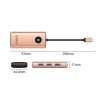 6-in-1 USB-C dokstacija - USB-A USB-C HDMI PD 100W 4K 30Hz - rožzelta