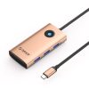 6-in-1 USB-C dokstacija - USB-A USB-C HDMI RJ45 PD 100W 4K 30Hz - rožzelta