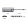 Centrmezgls 8in1 USB-C - USB-A USB-C HDMI SD microSD RJ45 mini ligzda PD 100W 4K 60Hz - pelēks