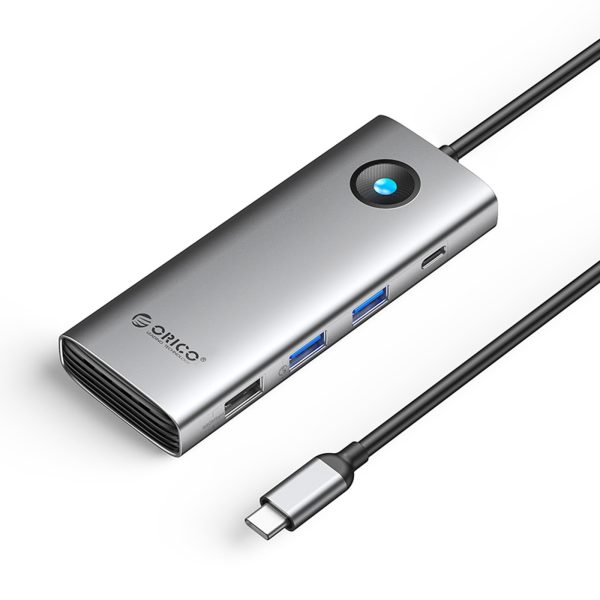1035216-1-hub-8w1-usb-c-usb-a-hdmi-vga-rj45-pd-100w-szary-orico-hurtownia-dropshipping.jpg 8in1 centrmezgls USB-C - USB-A USB-C HDMI VGA RJ45 PD 100W 4K 60Hz 1000Mbps - pelēks