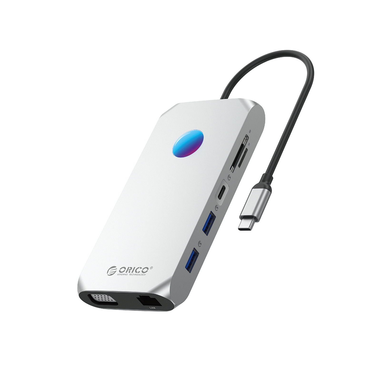 12 vienā centrmezgls USB-C — USB-A
