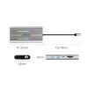 HUB 12in1 USB-C dokstacija - USB-A USB-C HDMI VGA RJ45 SD PD 100W 4K 1000Mbps RGB - sudrabs