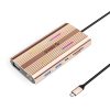 HUB 12in1 USB-C dokstacija - USB-A USB-C HDMI VGA RJ45 SD PD 100W 4K 1000Mbps RGB - rožzelta