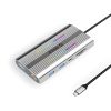 1035230-1-hub-12w1-usb-a-usb-c-hdmi-displayport-rj45-rgb-sre-orico-hurtownia-dropshipping.jpg 12 vienā centrmezgls USB-C — USB-A USB-C HDMI DisplayPort RJ45 SD/microSD 4K PD 100 W RGB — sudrabs
