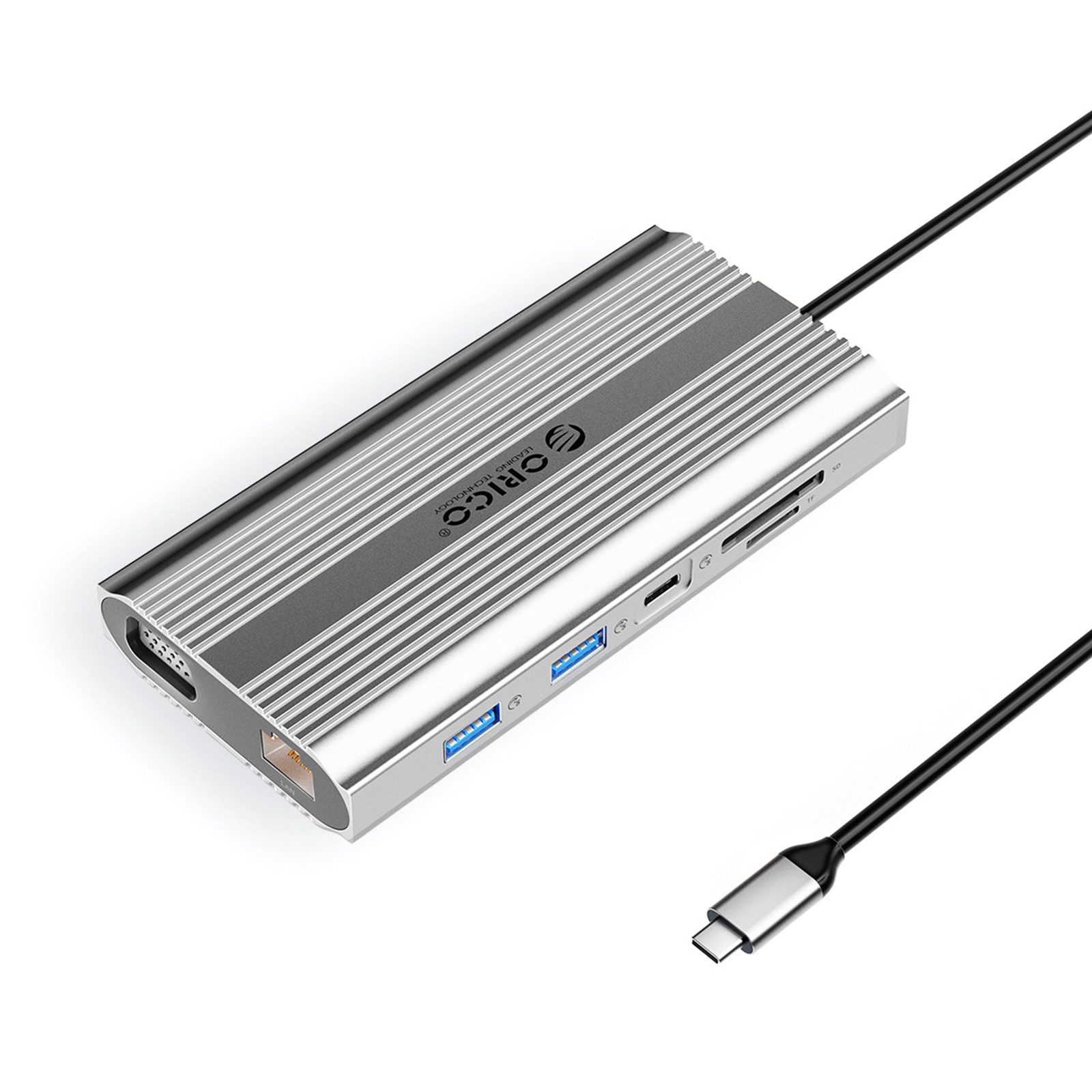 12 vienā USB-C dokstacija — USB-A