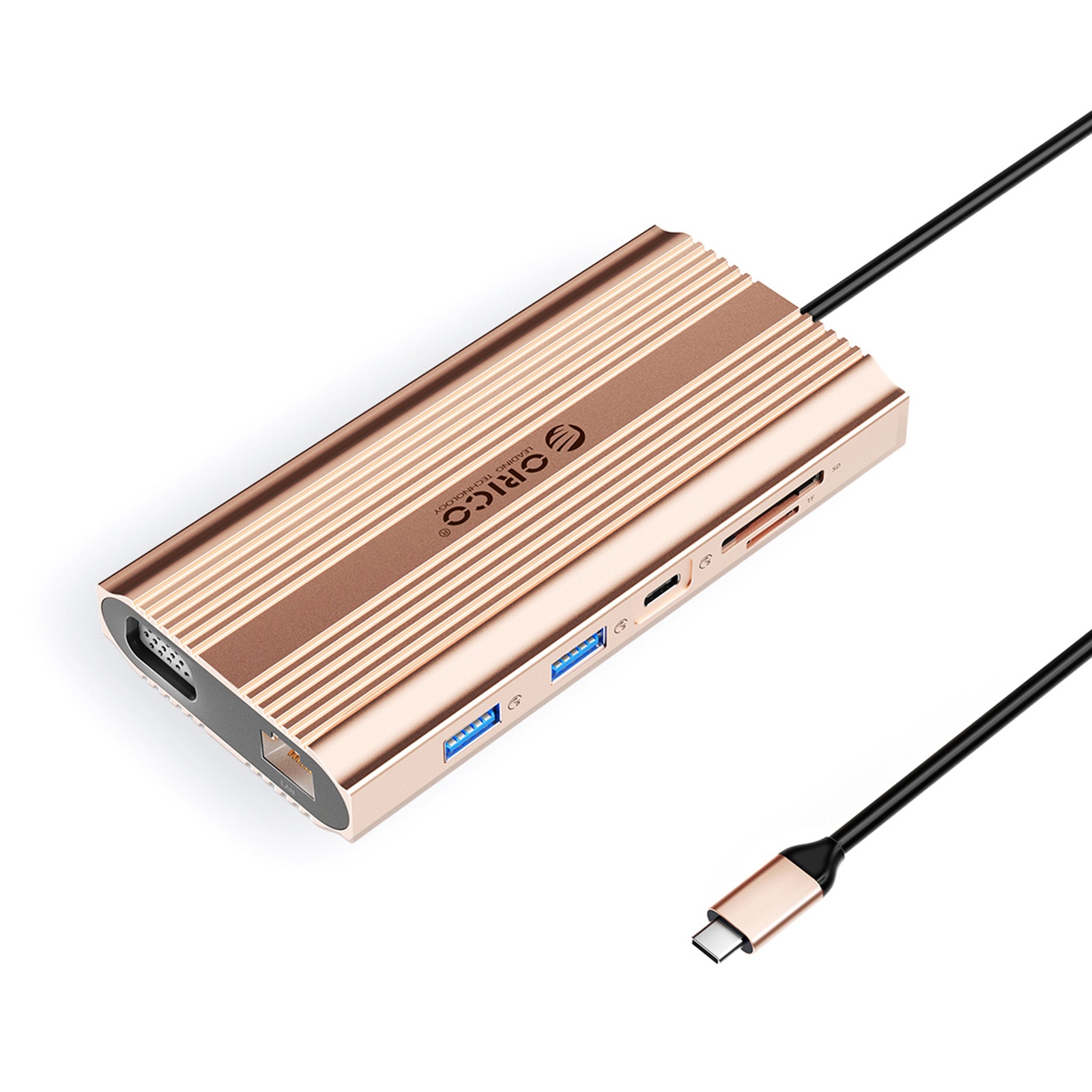 12 vienā USB-C dokstacija — USB-A