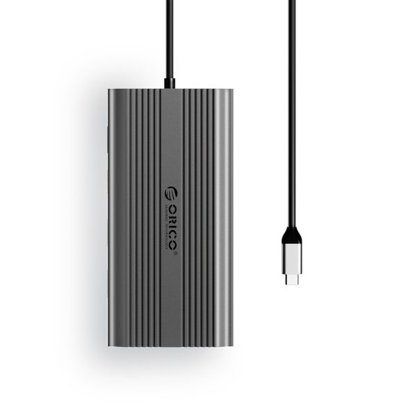 1035243-2-stacja-dokujaca-12w1-usb-a-usb-c-hdmi-vga-szara-orico-hurtownia-dropshipping.jpg 12 vienā USB-C dokstacija — USB-A, USB-C, HDMI, VGA, RJ45, SD, microSD, PD, 100 W — pelēka
