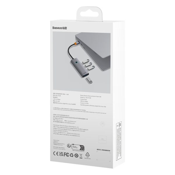 Sadalītājs USB-A USB-C 5V 50cm - pelēks
