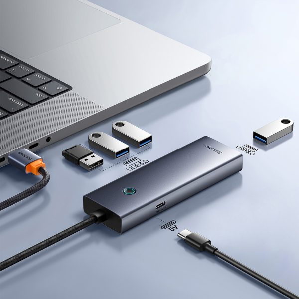 Sadalītājs USB-A USB-C 5V 50cm - pelēks