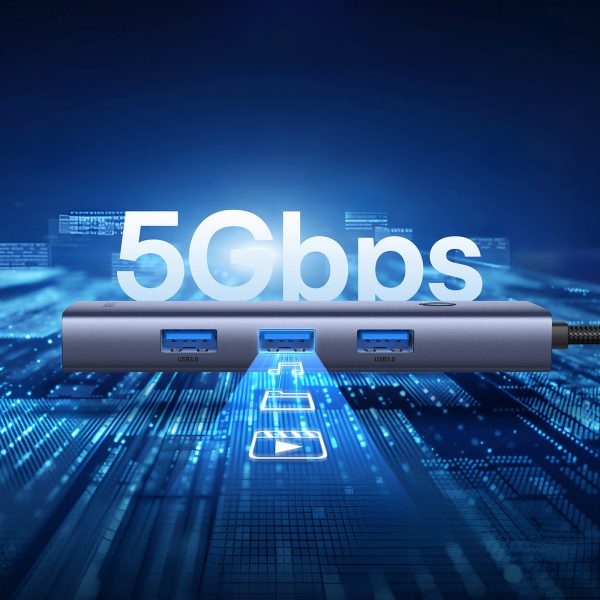 Sadalītājs USB-A USB-C 5V 50cm - pelēks