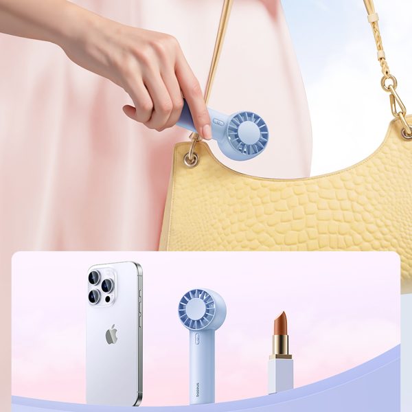 Pārnēsājams rokas ventilators 1200 mAh - zils