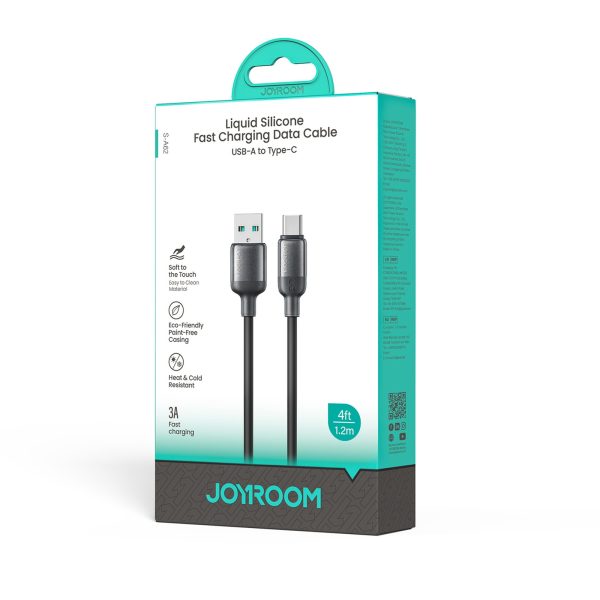 Lively sērijas 3A USB-A - USB-C kabelis 1,2 m - melns