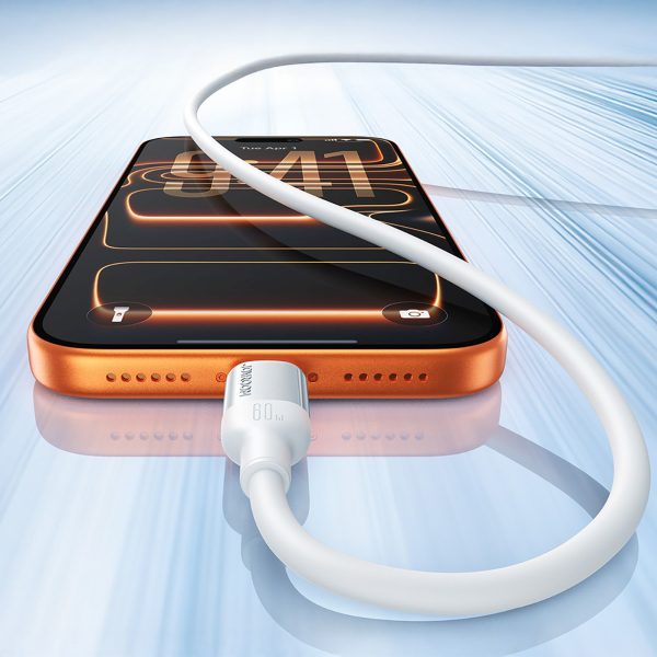 Lively sērijas 3A USB-A - USB-C kabelis 1,2 m - balts