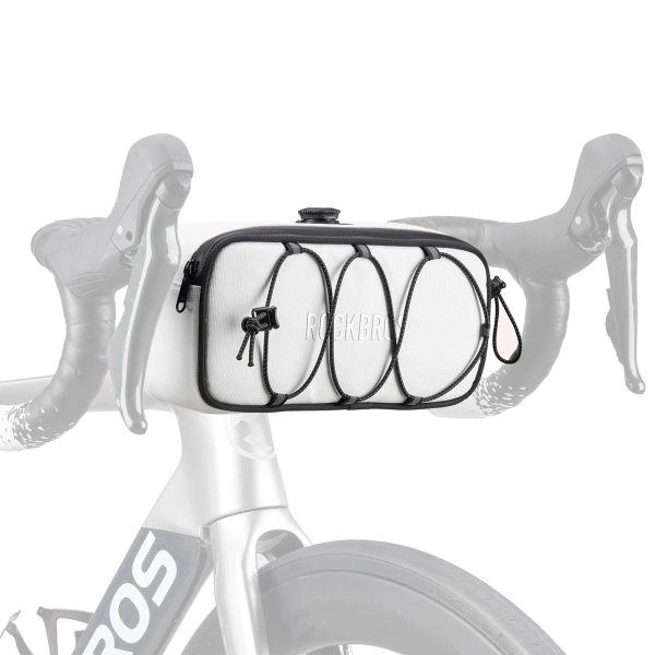 Ūdensizturīga velosipēda stūres soma 1,9 l - balta
