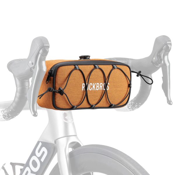 Ūdensizturīga velosipēda stūres soma 1,9 l - oranža