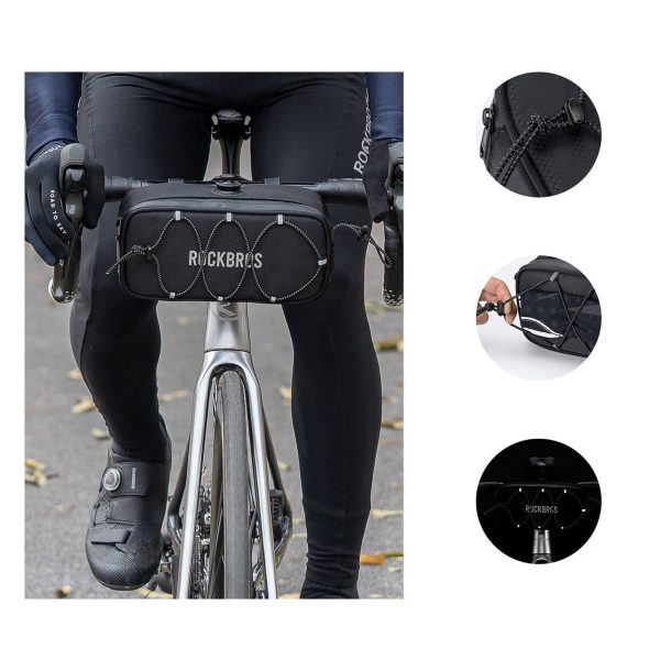 Ūdensizturīga velosipēda stūres soma 1,9 l - melna