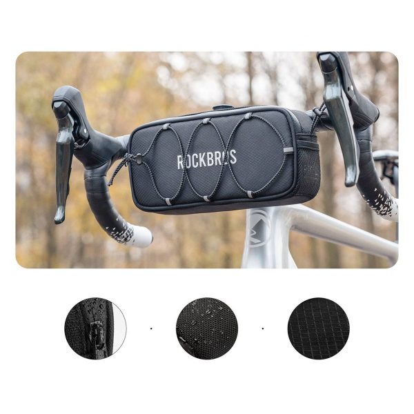 Ūdensizturīga velosipēda stūres soma 1,9 l - melna