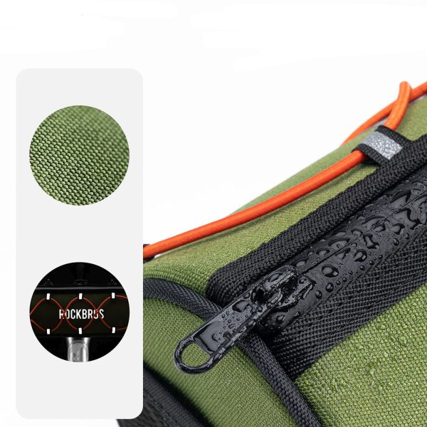 Ūdensizturīga velosipēda soma uz rullīšiem uz stūres 1,5 l - zaļa