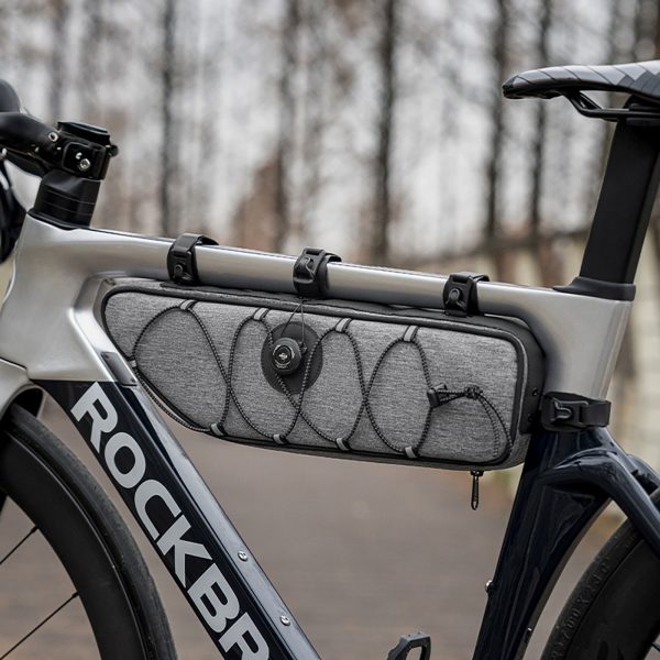 Ūdensizturīga velosipēda rāmja soma 2 l - pelēka