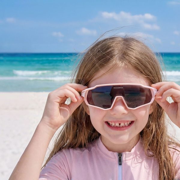 Fotohromas riteņbraukšanas brilles bērniem ar UV400 aizsardzību - rozā