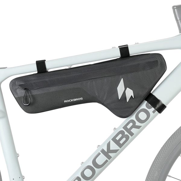 Ūdensizturīga velosipēda rāmja soma 1,9 l - melna