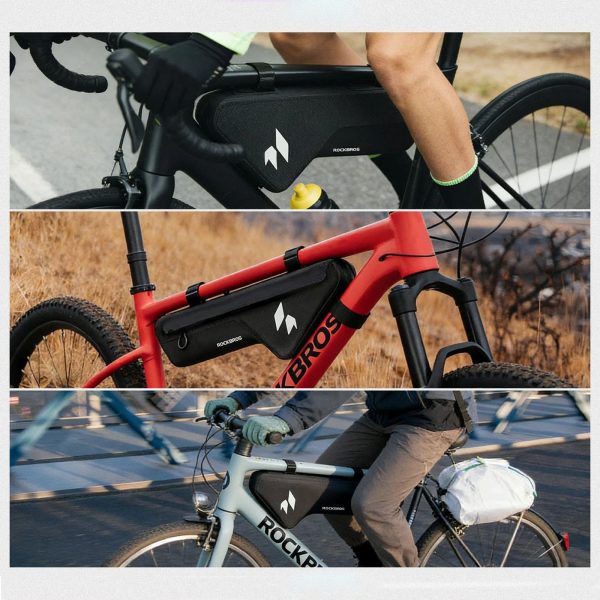 Ūdensizturīga velosipēda rāmja soma 1,9 l - melna