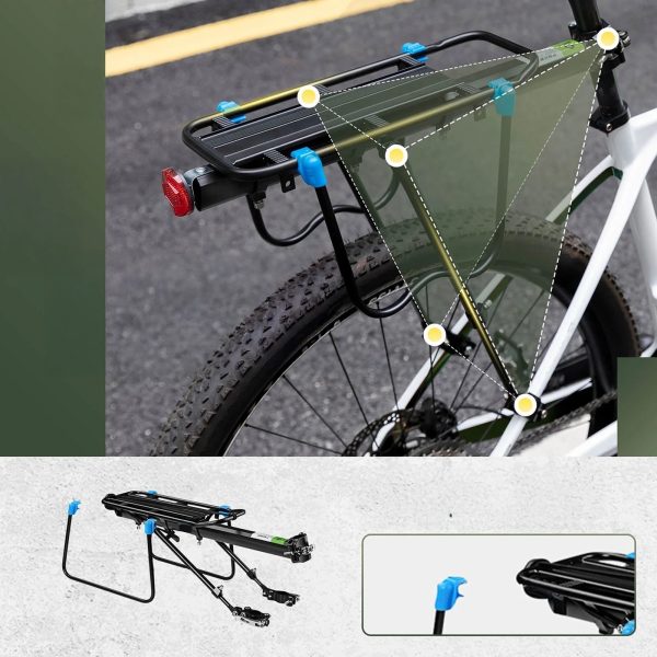 Ātri uzstādāms velosipēdu turētājs ar atstarotāju - melns