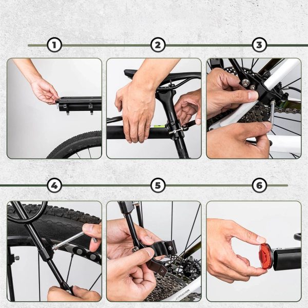 Ātri uzstādāms velosipēdu turētājs ar atstarotāju - melns