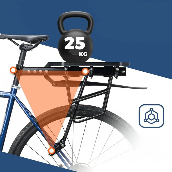 Velosipēdu turētājs ar spārnu un ātru stiprinājumu 26-29 collu kalnu velosipēdiem - melns