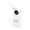 K13 10000mAh 22.5W Powerbank ar iebūvētu kabeli - balts