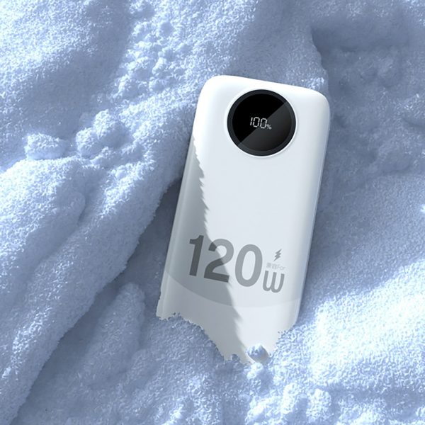K13 10000mAh 22.5W Powerbank ar iebūvētu kabeli - balts