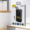 K13 10000mAh 22.5W Powerbank ar iebūvētu kabeli - melns